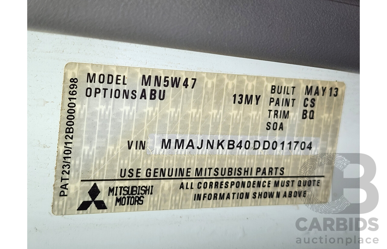 6/2013 Mitsubishi Triton GLX (4x4) MN MY13 Double Cab Utility White 2.5L