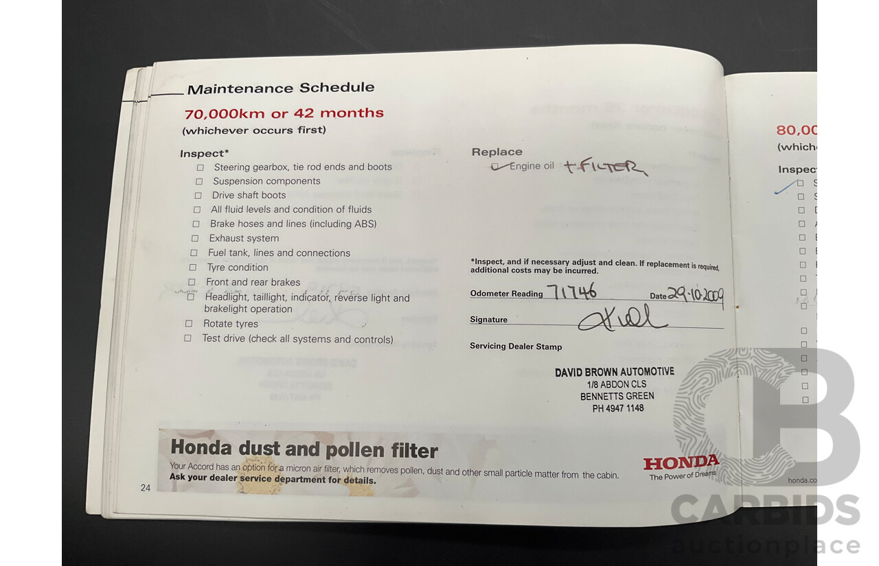 6/2006 Honda Accord V6 Luxury 40 MY06 Upgrade 4d Sedan Silverstone Metallic V6 3.0L