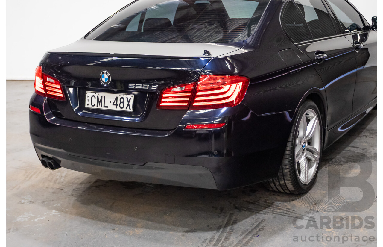 11/2015 BMW 520d M-sport F10 MY15 4D Sedan Carbon Black Turbo Diesel 2.0L