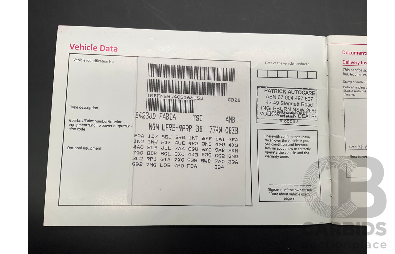 6/2012 Skoda Fabia 77 TSI 5JF MY13 5d Hatchback Candy White Turbo 1.2L