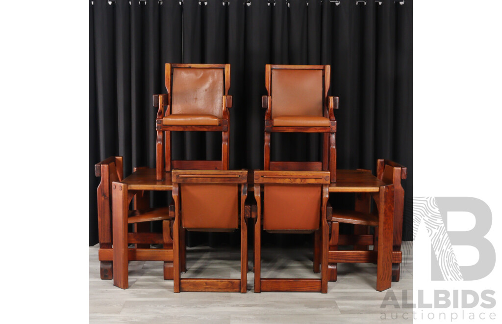 Post and Rail Seven Piece Dining Suite