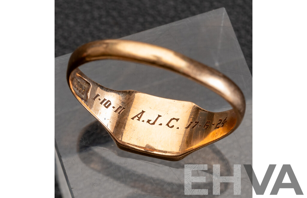 15ct Antique Signet Ring Monogrammed - Lot 1621379 | EHVA