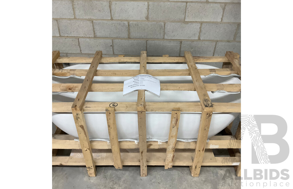 Stone Composite Bath - White (170L X 75W X 50H ) - ORP $4,000.00
