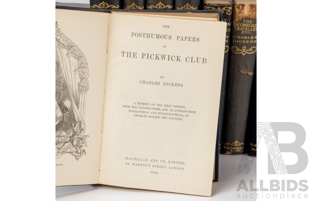 Nineteen Volume Set of Antique Charles Dickens Cloth Treated Hardback Classic Novels, Published Between 1908-1925, (19)