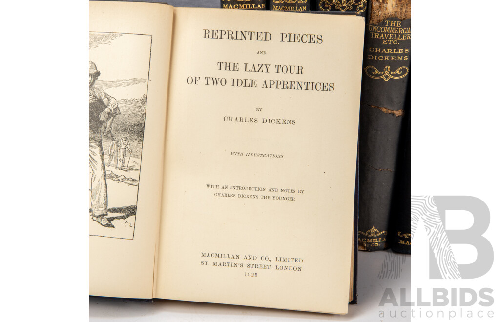 Nineteen Volume Set of Antique Charles Dickens Cloth Treated Hardback Classic Novels, Published Between 1908-1925, (19)