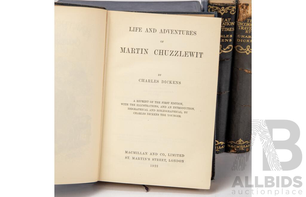 Nineteen Volume Set of Antique Charles Dickens Cloth Treated Hardback Classic Novels, Published Between 1908-1925, (19)
