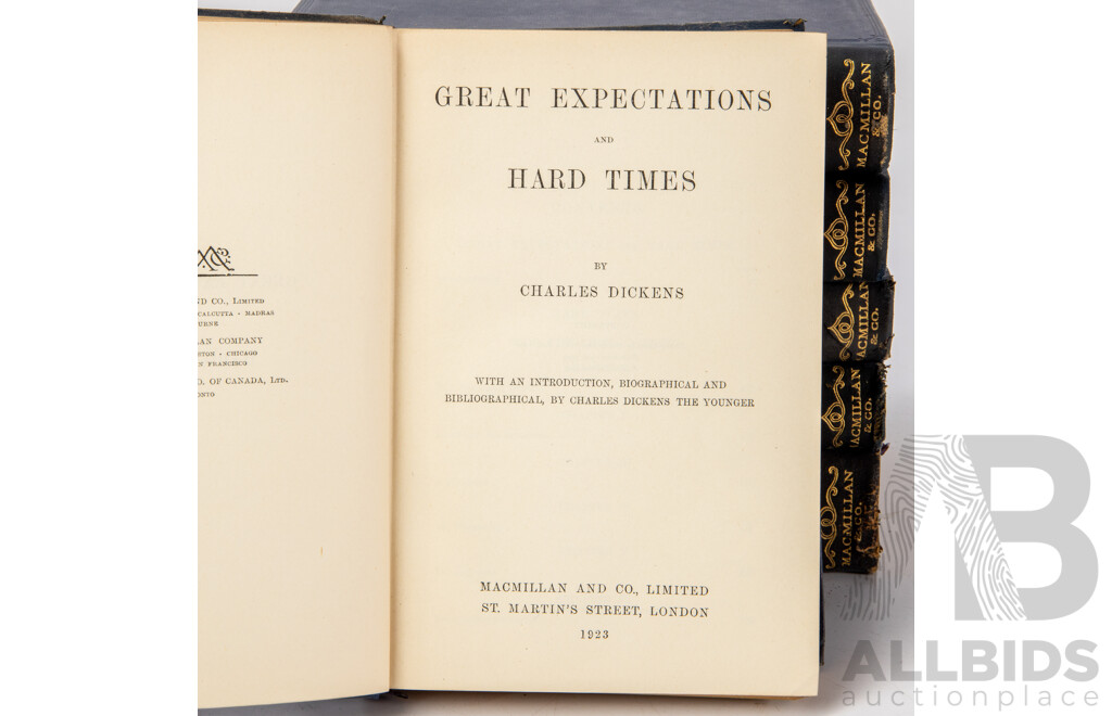 Nineteen Volume Set of Antique Charles Dickens Cloth Treated Hardback Classic Novels, Published Between 1908-1925, (19)