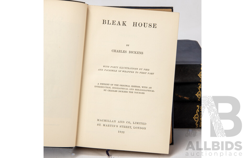 Nineteen Volume Set of Antique Charles Dickens Cloth Treated Hardback Classic Novels, Published Between 1908-1925, (19)