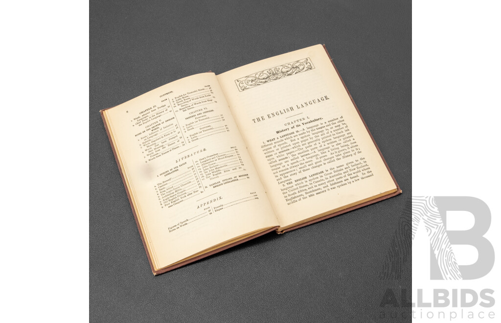 Slim Antique Late-Victorian School Textbook 
