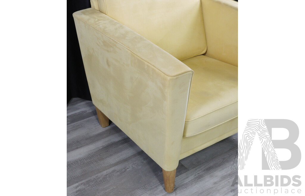 Danish Three Piece Lounge Suite with Suede Upholstery