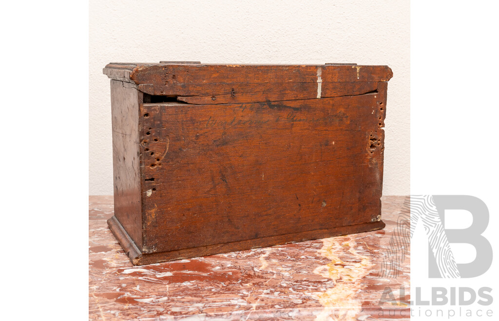 Interesting Australian Cedar Antique Victorian Ballot Box with Fantastic Patina