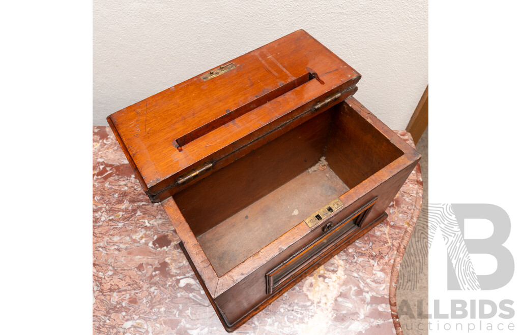 Interesting Australian Cedar Antique Victorian Ballot Box with Fantastic Patina