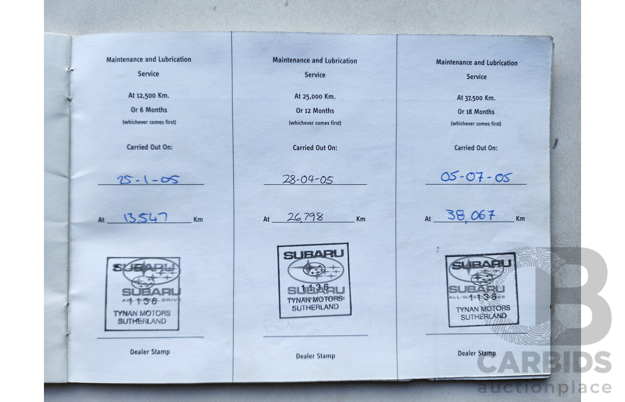 9/2004 Subaru Liberty GT MY05 4d Wagon White 2.0L