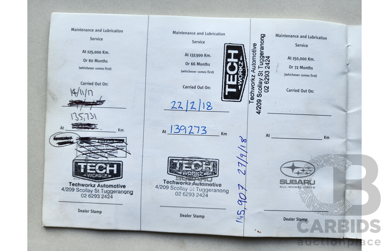 9/2004 Subaru Liberty GT MY05 4d Wagon White 2.0L