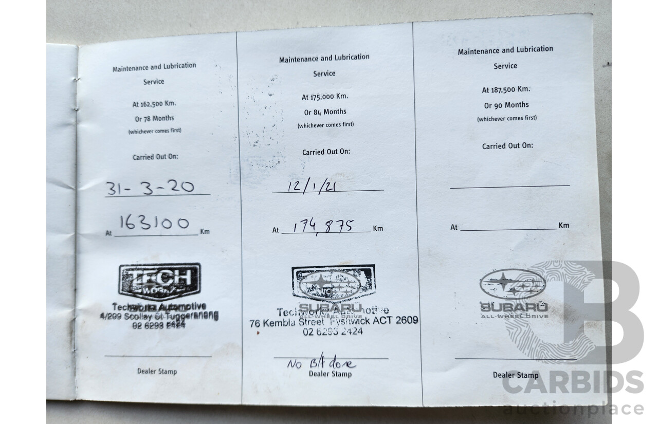 9/2004 Subaru Liberty GT MY05 4d Wagon White 2.0L