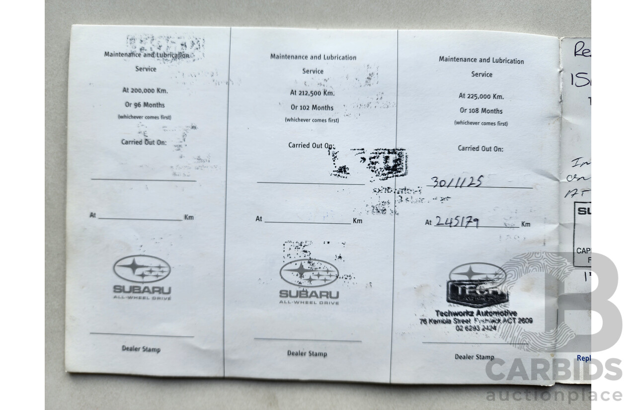 9/2004 Subaru Liberty GT MY05 4d Wagon White 2.0L