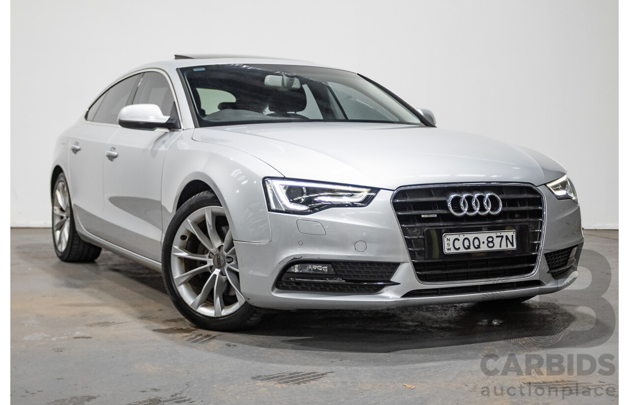11/2013 Audi A5 Sportback 2.0 TFSI Quattro (AWD) 8T MY13 5d Ice Silver Metallic Turbo 2.0L