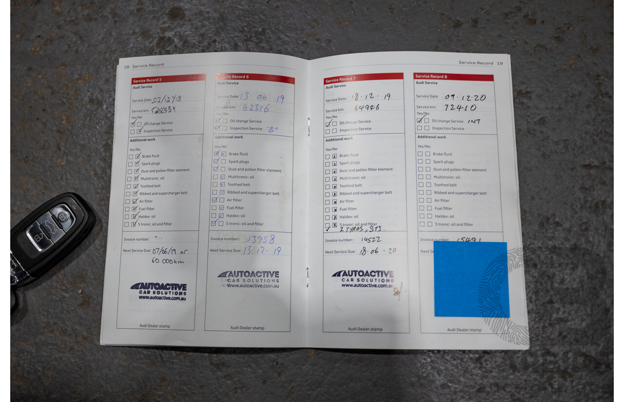 11/2013 Audi A5 Sportback 2.0 TFSI Quattro (AWD) 8T MY13 5d Ice Silver Metallic Turbo 2.0L