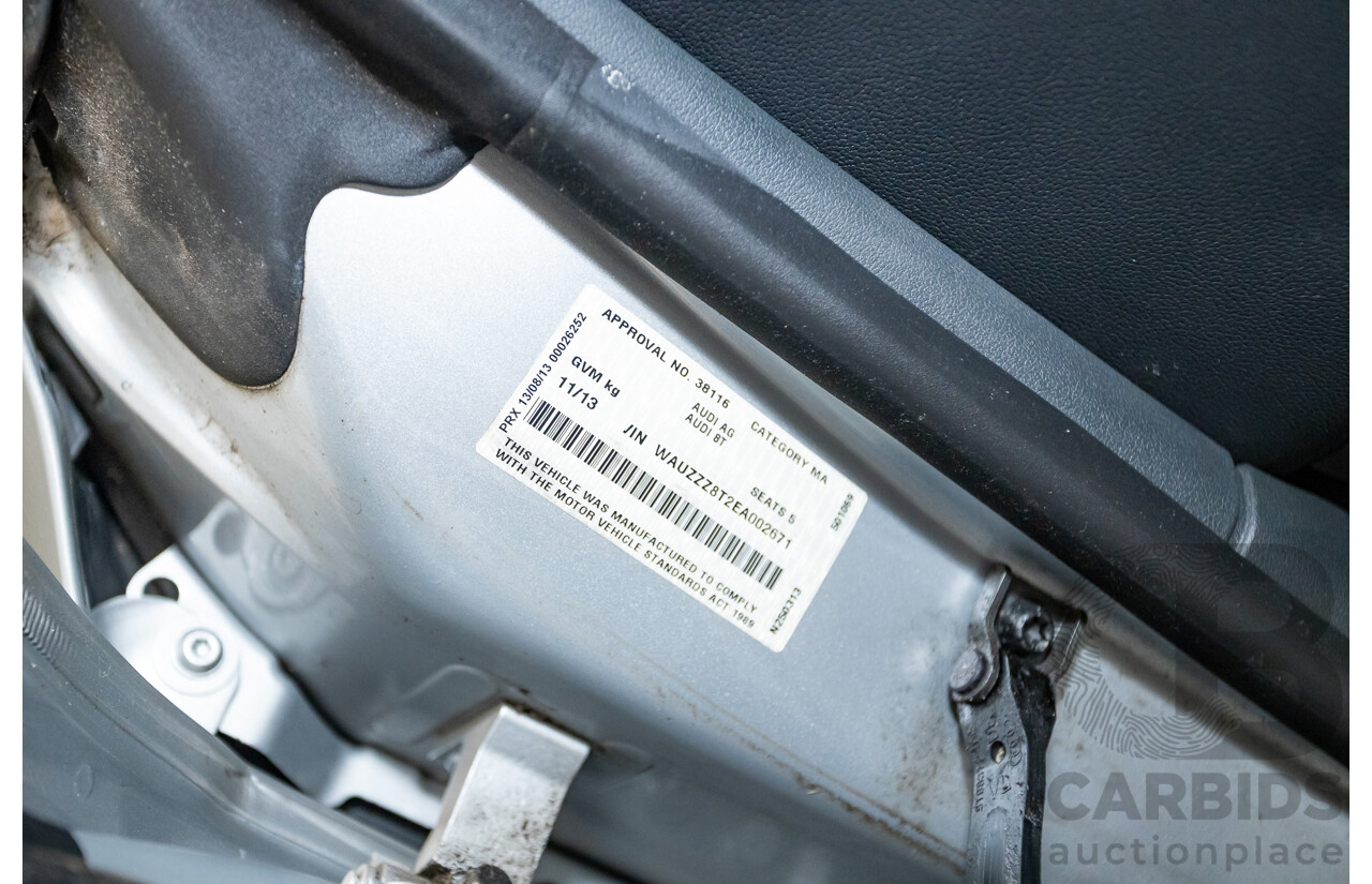 11/2013 Audi A5 Sportback 2.0 TFSI Quattro (AWD) 8T MY13 5d Ice Silver Metallic Turbo 2.0L