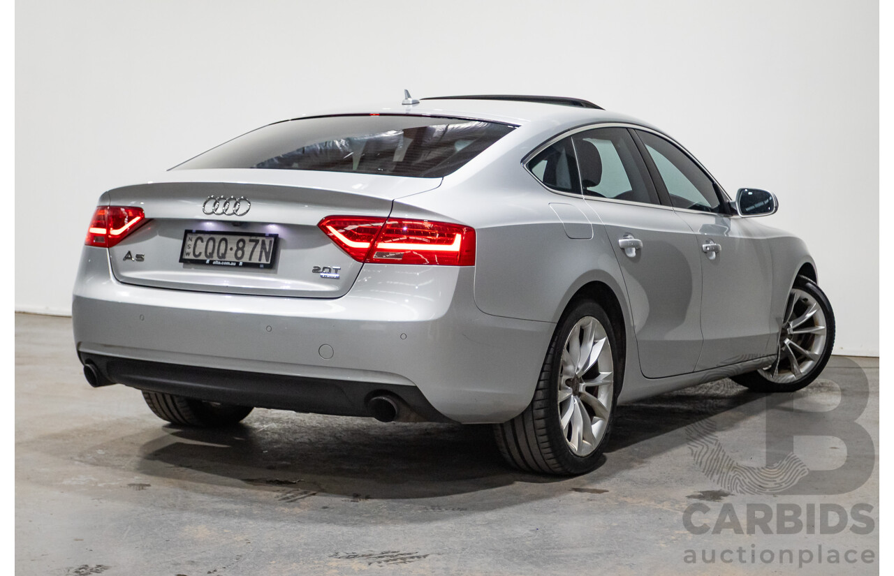 11/2013 Audi A5 Sportback 2.0 TFSI Quattro (AWD) 8T MY13 5d Ice Silver Metallic Turbo 2.0L