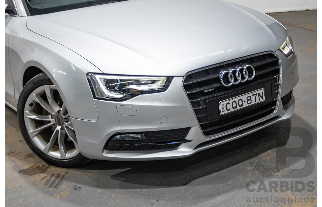11/2013 Audi A5 Sportback 2.0 TFSI Quattro (AWD) 8T MY13 5d Ice Silver Metallic Turbo 2.0L