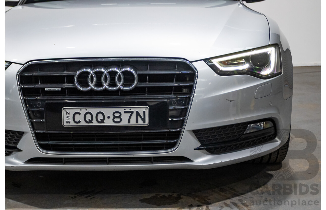 11/2013 Audi A5 Sportback 2.0 TFSI Quattro (AWD) 8T MY13 5d Ice Silver Metallic Turbo 2.0L