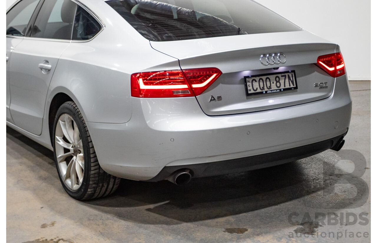 11/2013 Audi A5 Sportback 2.0 TFSI Quattro (AWD) 8T MY13 5d Ice Silver Metallic Turbo 2.0L