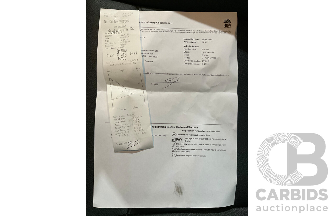 8/2011 BMW X1 Sdrive 18i (RWD) E84 MY11.5 4d Wagon Space Grey Metallic 2.0L