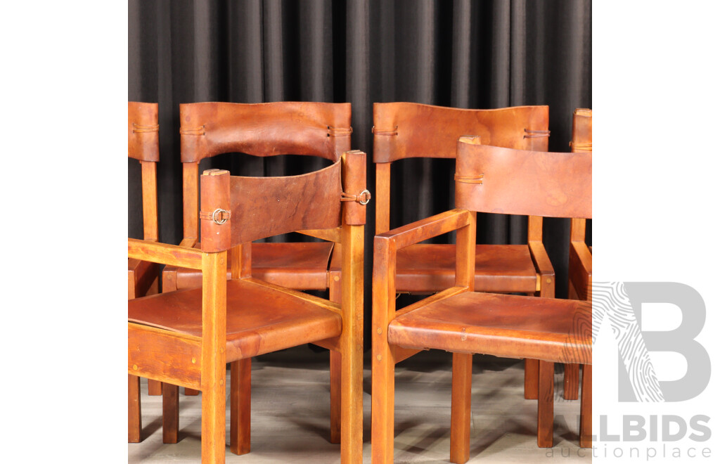 Live Edge Rosewood Dining Table and Six Chairs by Jeremey & Gervase Griffith From Griffith Tablecraft, 1976