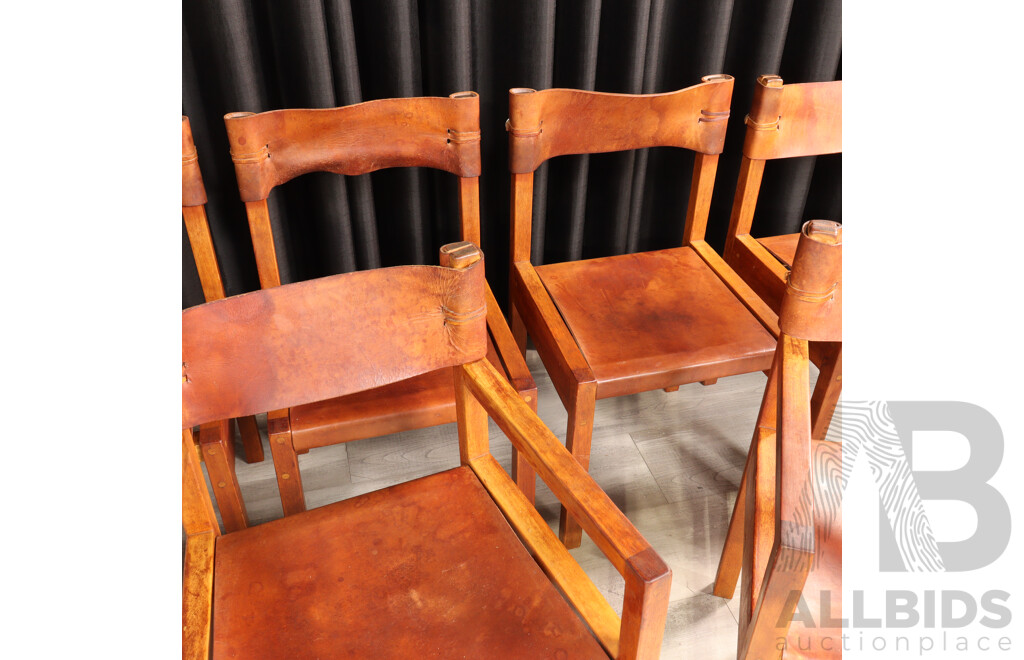 Live Edge Rosewood Dining Table and Six Chairs by Jeremey & Gervase Griffith From Griffith Tablecraft, 1976
