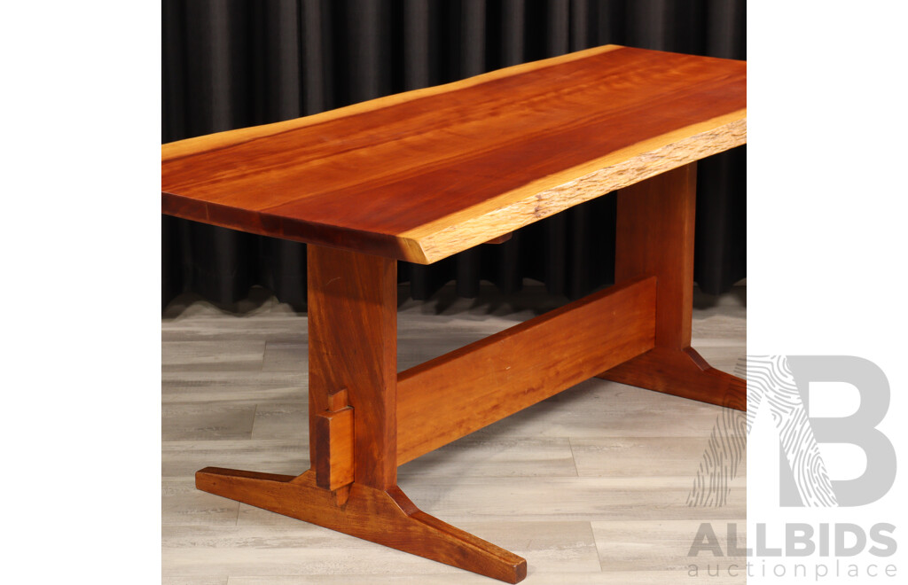Live Edge Rosewood Dining Table and Six Chairs by Jeremey & Gervase Griffith From Griffith Tablecraft, 1976