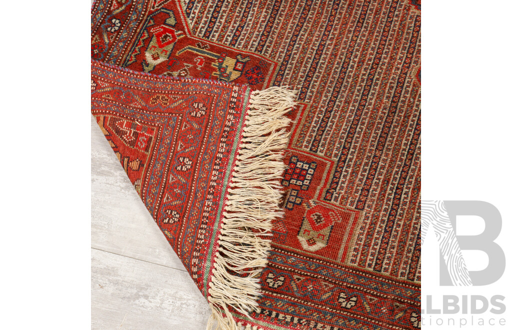 Fantastic Antique Persian Hand Knotted Wool Kahmseh Confederacy Rug, Fars Provence, Southern Persian, with Natural Dyes, Circa 1900s