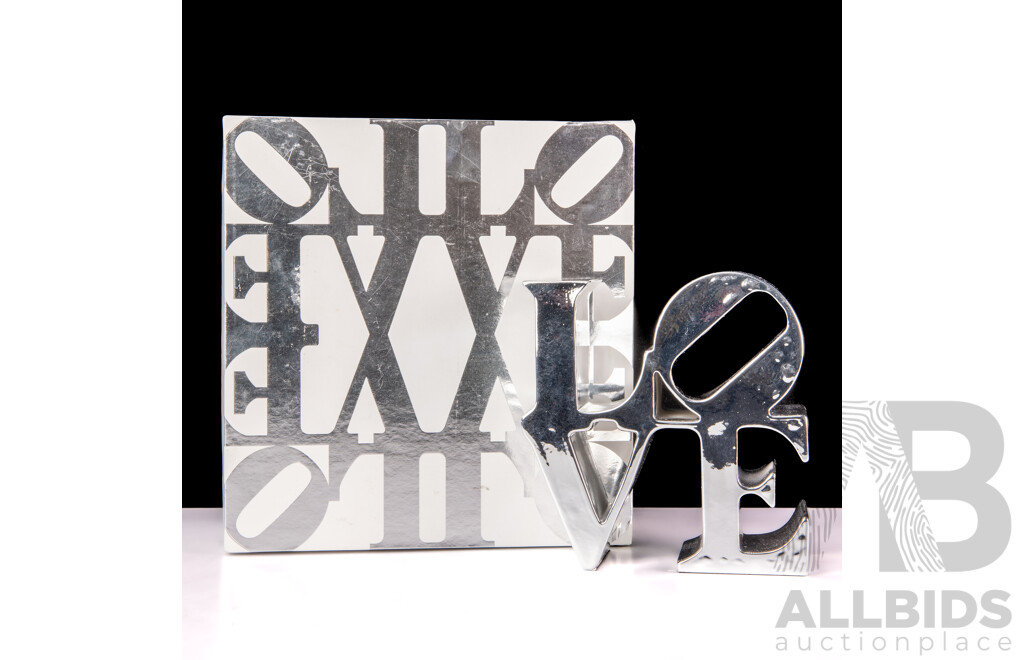 Robert Indiana, (20th Century, American, 1928-2018), LOVE, Limited Edition with COA Painted Polystone Sculpture, 15 x 15 x 7 cm (dimensions)