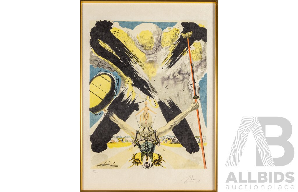 Salvador Dali, (20th Century, Spanish, 1904-1989), The Fight Against Danger [From Don Quixote De La Manche], Signed & Editioned Lithograph, 75H x 54W cm (frame)