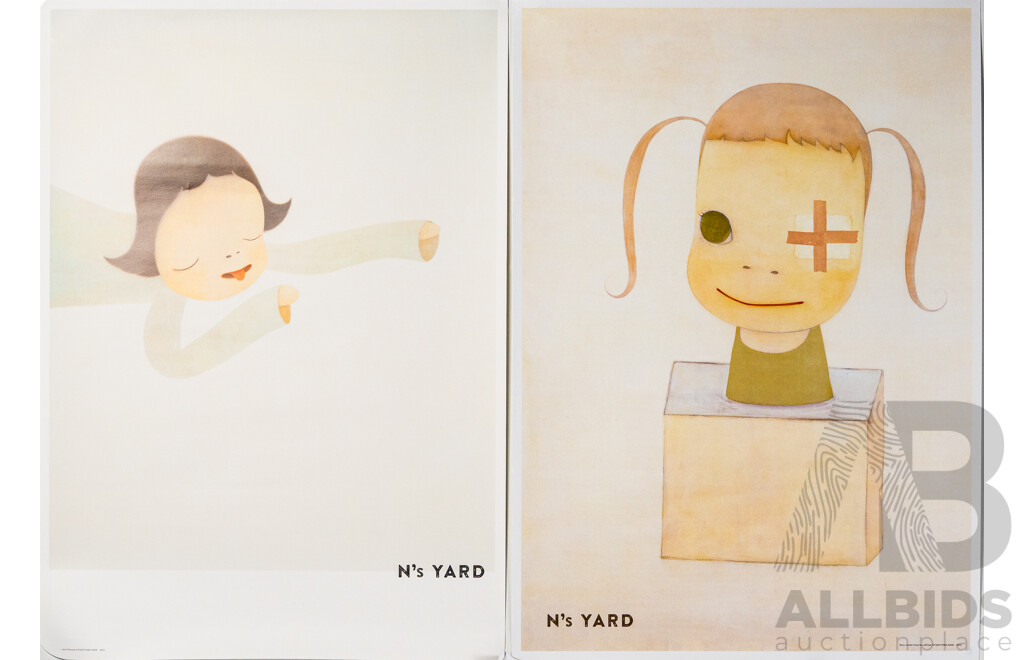 Yoshitomo Nara, (20th Century, Japanese, 1959-), Princess of Snooze & Sorry, Couldn't Draw the Left Eye (2003), Wonderful Pair of Original Colour Poster Prints, 73 x 52 cm (edge to edge) (2)