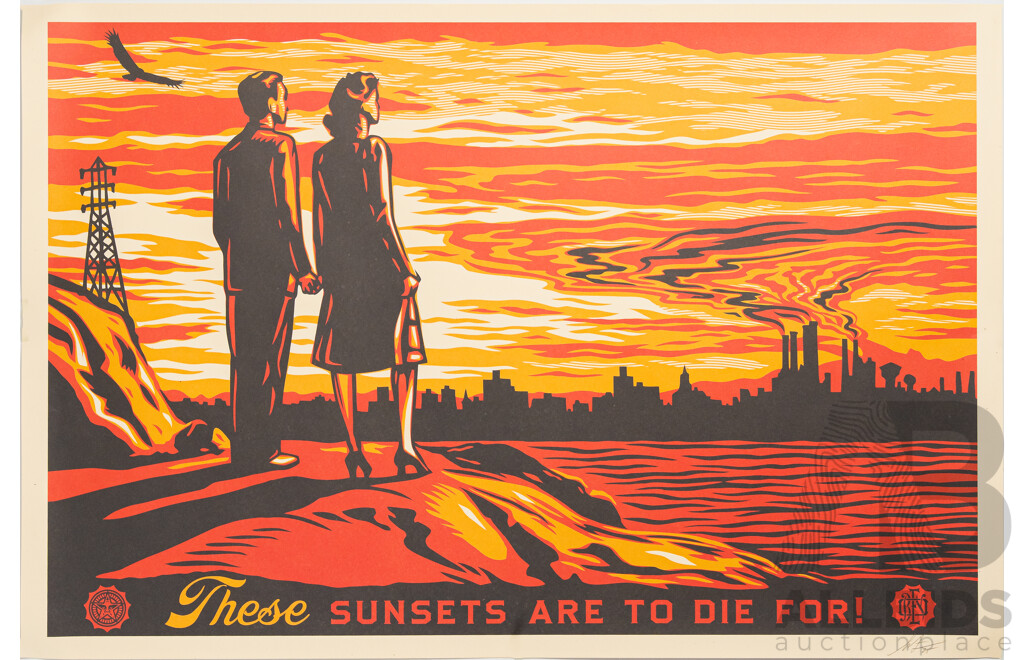 Shepard Fairey, (20th Century, American, 1970), These Sunsets Are to Die for (2007), Limited Edition Signed Offset Lithograph, 61 x 91 cm (edge to edge)