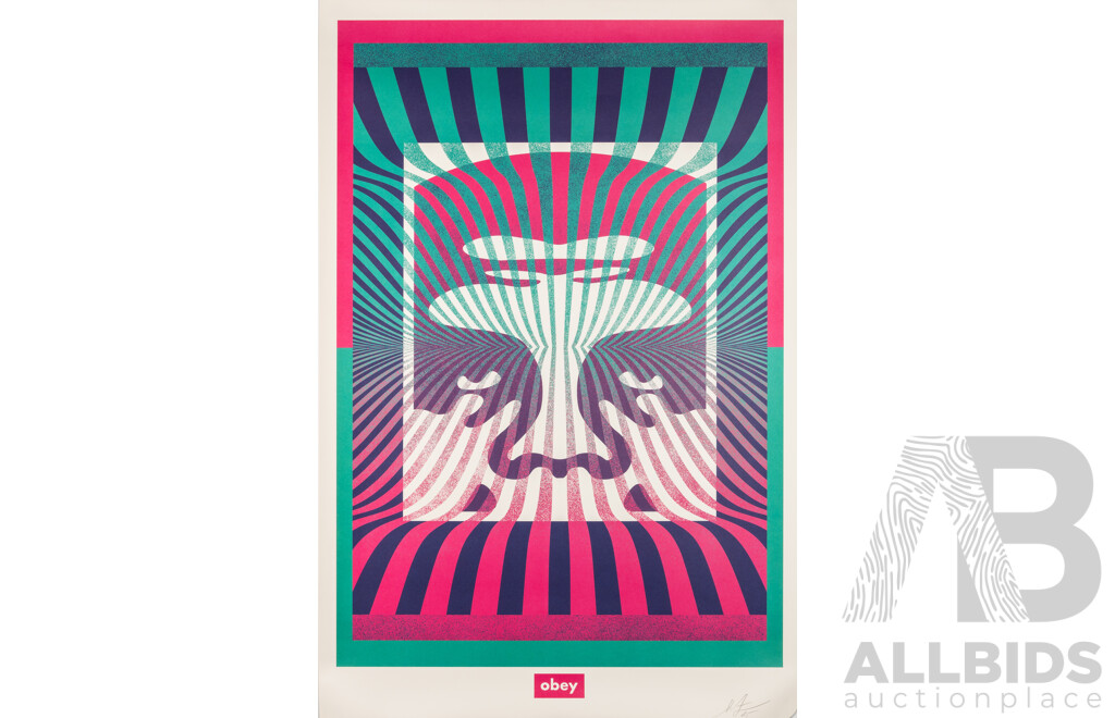 Shepard Fairey, (20th Century, American, 1970), Op-Art Icon (OBEY), Signed and Dated Offset Lithograph, 91 x 61 Cm (edge to edge)