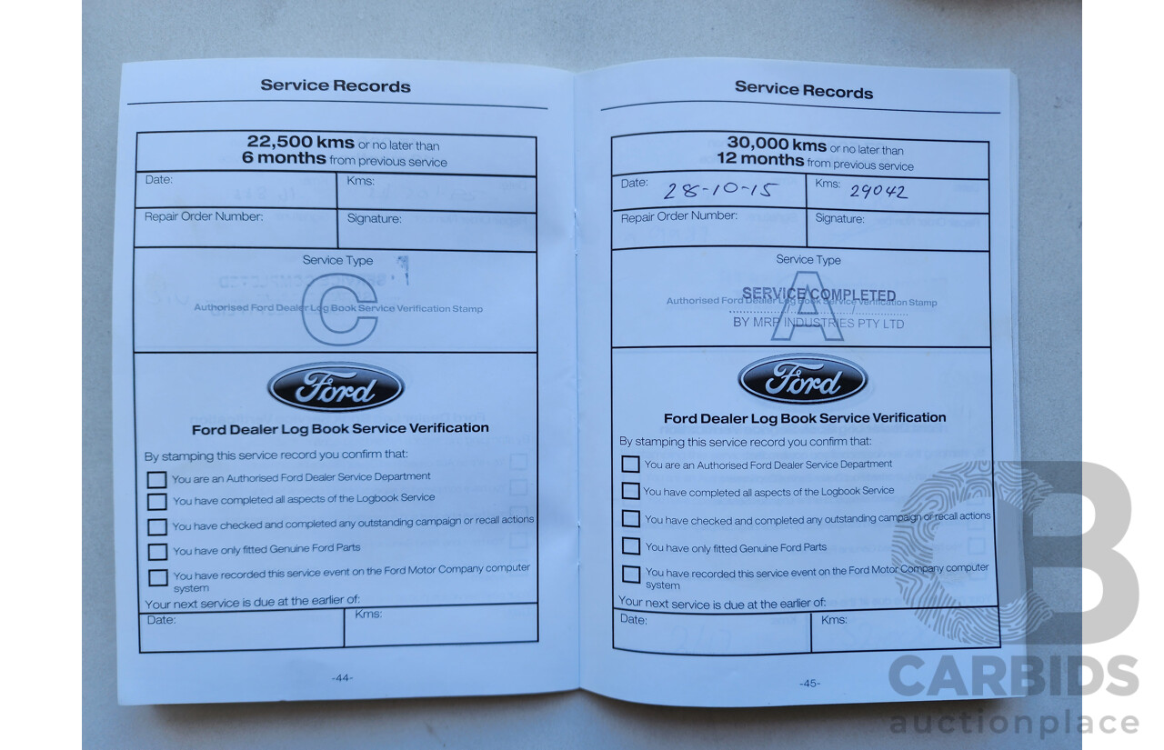 10/2014 Ford Mondeo LX MC 5d Hatchback Blue 2.3L