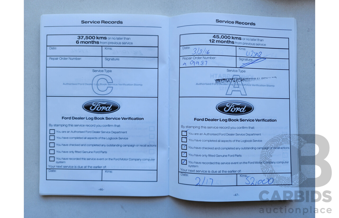 10/2014 Ford Mondeo LX MC 5d Hatchback Blue 2.3L