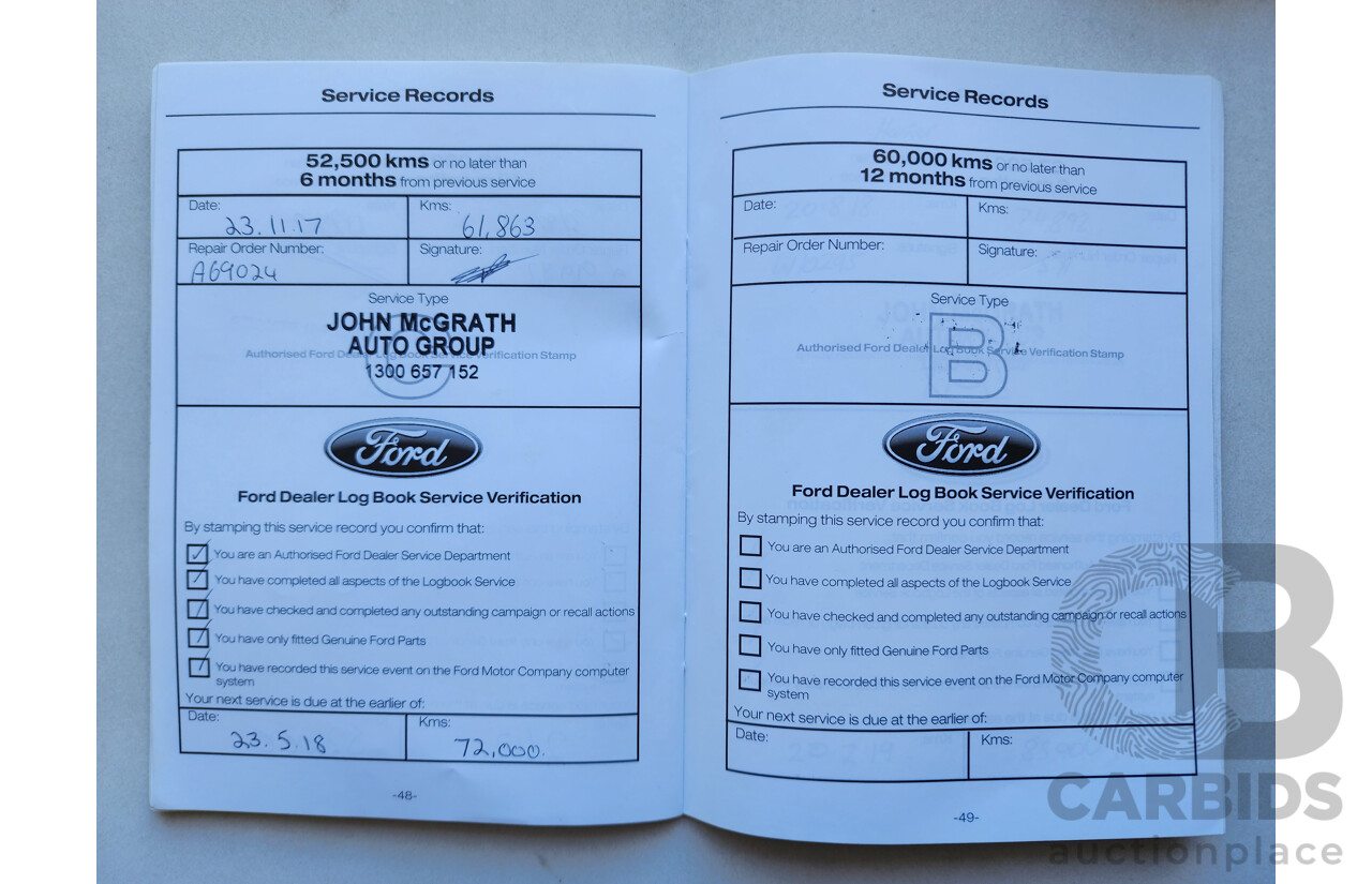 10/2014 Ford Mondeo LX MC 5d Hatchback Blue 2.3L