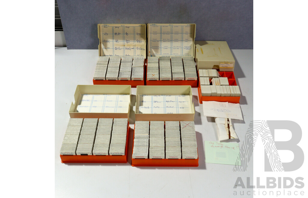 Good Collection Five Cases Slides, Mostly 1970s to 1980s of Australian & International Interest Including  Europe, UK, Hong Kong and More