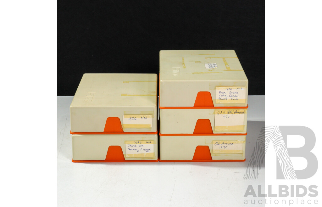 Good Collection Five Cases Slides, Mostly 1970s to 1980s of Australian & International Interest Including  Europe, UK, China, USA and More