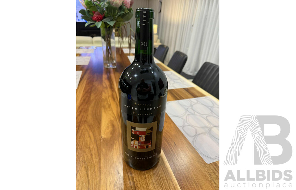Personally Signed by the late Peter Lehmann double Magnum (3L)  2003 The Futures Shiraz