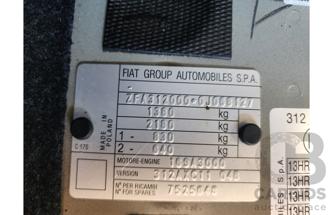 11/2013 Fiat 500 Sport MY13 3d Hatchback Black 1.4L