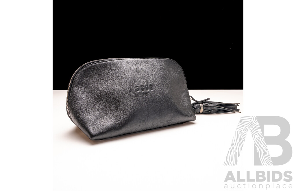 Golden Goose Deluxe Brand Venice Black Leather Clutch Bag with Authenticity Card