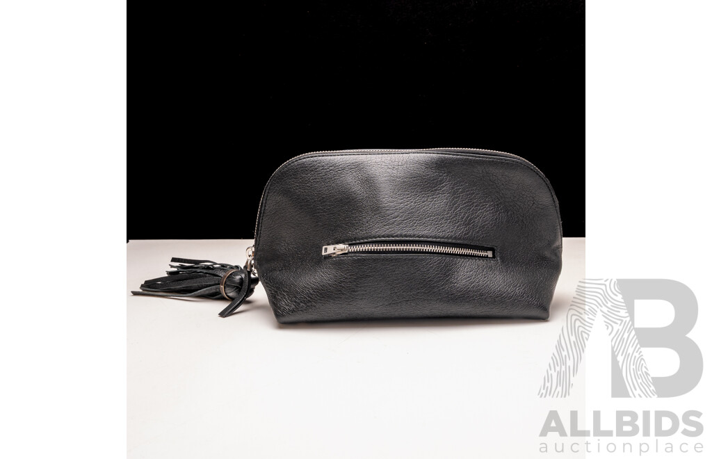 Golden Goose Deluxe Brand Venice Black Leather Clutch Bag with Authenticity Card