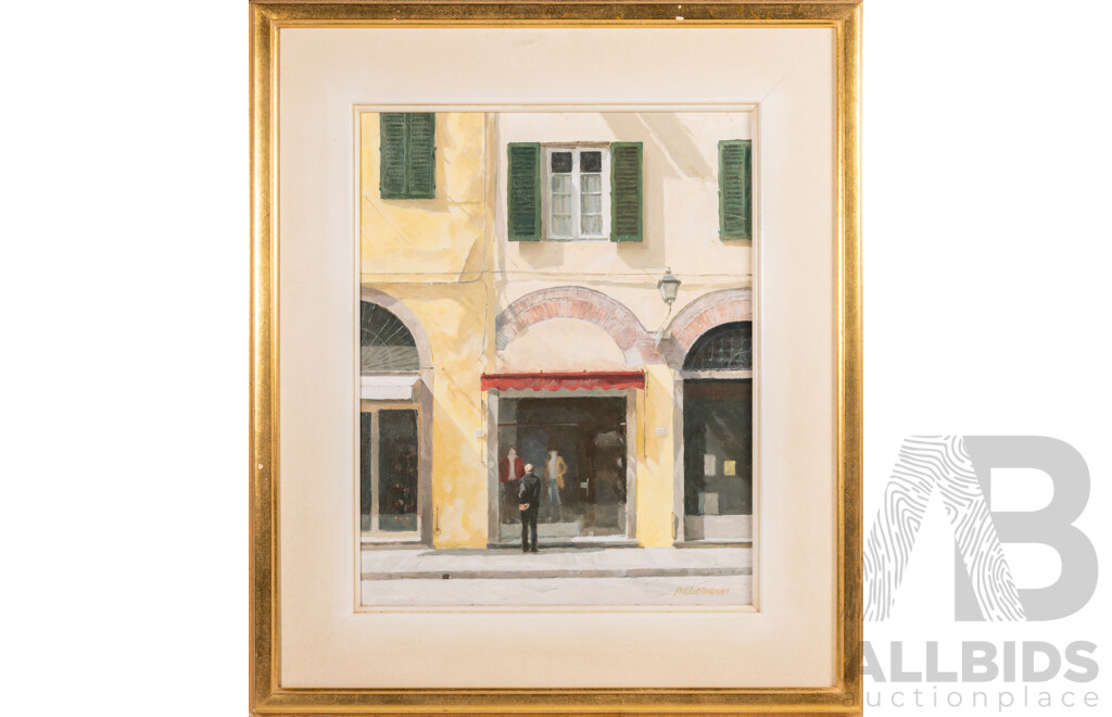 Rick Everingham, (20th Century, Australian, 1945-), Alla Moda, Lucca, Tuscany, Gorgeous Original Oil on Canvas Board, 72 x 61 cm (frame)