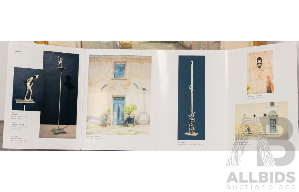 Rick Everingham, (20th Century, Australian, 1945-), Yellow Boat, Venice, Wonderful Original Oil on Canvas Board, 49 x 49 cm (frame)