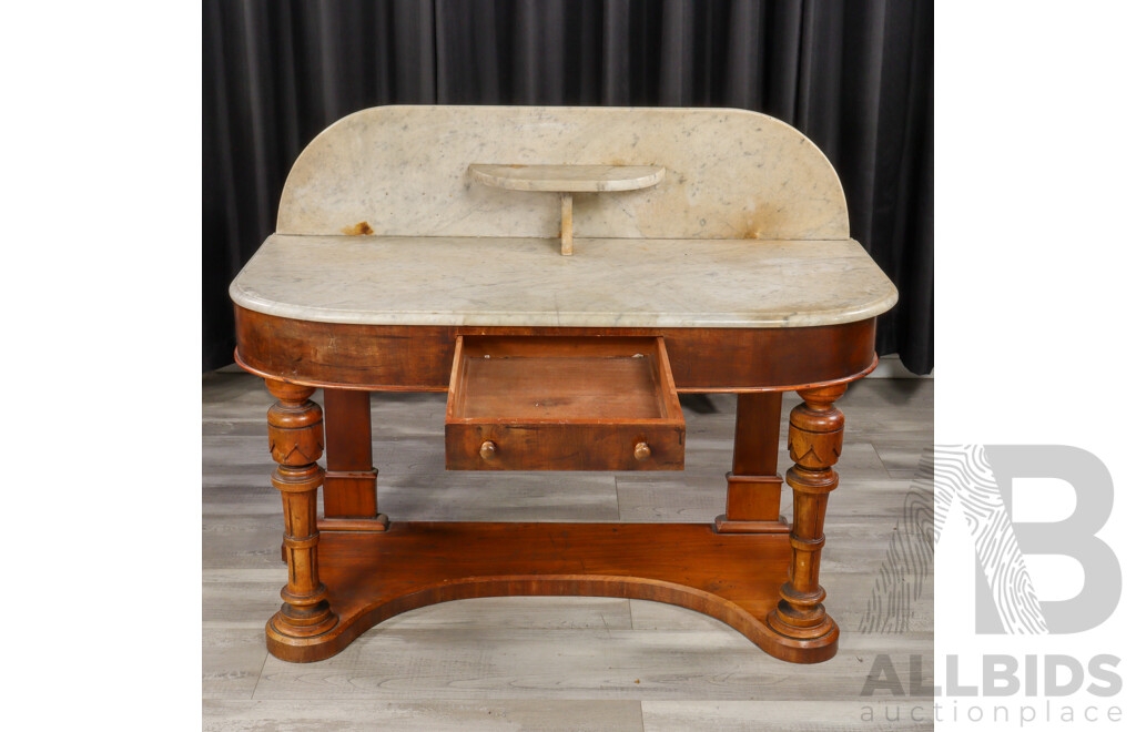 Victorian Walnut Marble Top Wash Stand