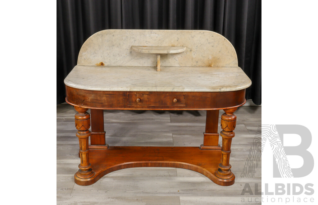 Victorian Walnut Marble Top Wash Stand